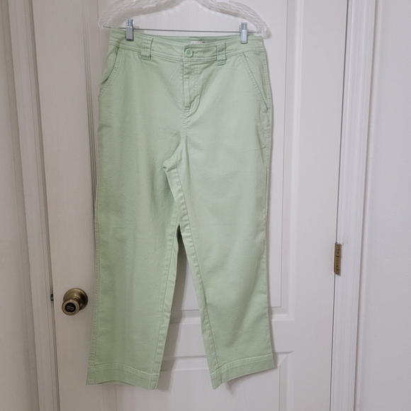 A New Day Size 10 Pistachio Green Straight Crop Denim Pants, Stretch - Picture 11 of 12